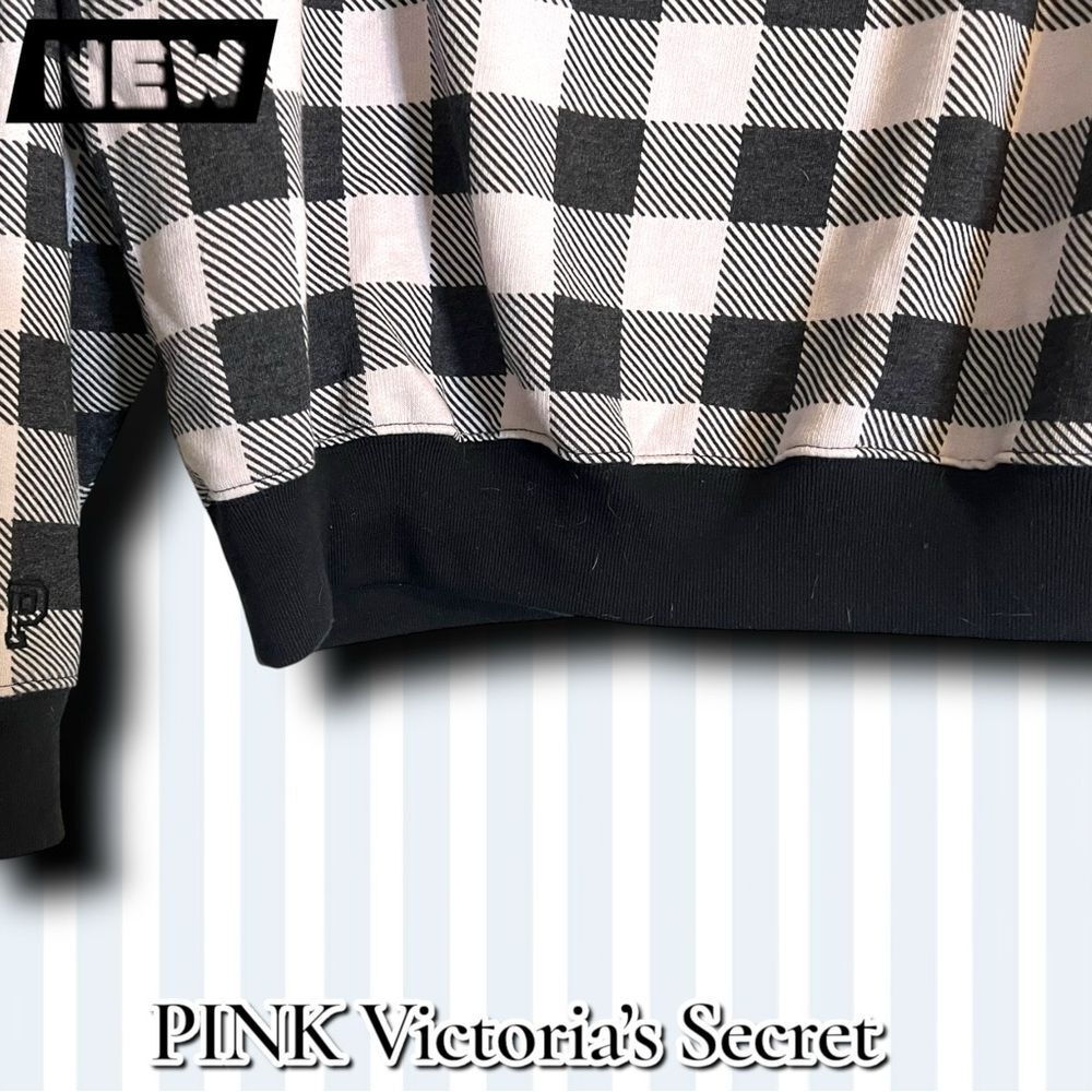 New PINK Victoria’s Secret Buffalo Plaid Crewneck Sweatshirt – XS - Picture 7 of 7